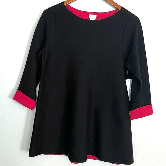 Chico’s NEW Bi-Color Double Knit Sweater Sz M - Picture 2 of 6